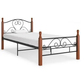 Black metal bed frame 90x200 cm by vidaXL, Beds and slatted bases - Ref: Foro24-324932, Price: 104,30 €, Discount: %