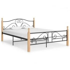 Black metal bed frame 140x200 cm by vidaXL, Beds and slatted bases - Ref: Foro24-324942, Price: 142,93 €, Discount: %