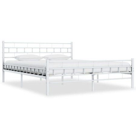 Bettgestell aus weißem Metall, 160 x 200 cm von vidaXL, Betten und Lattenroste - Ref: Foro24-285299, Preis: 110,44 €, Rabatt: %