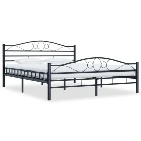 Estructura de cama de acero negra 140x200 cm de vidaXL, Camas y somieres - Ref: Foro24-285288, Precio: 144,69 €, Descuento: %