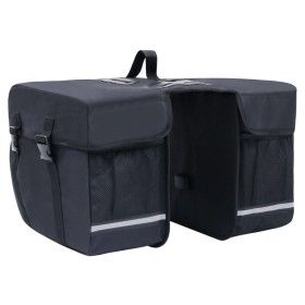 Bolsa doble para bicicleta alforja impermeable 35 L negra