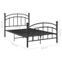 Schwarzer Metallbettrahmen 120x200 cm von vidaXL, Betten und Lattenroste - Ref: Foro24-324973, Preis: 127,68 €, Rabatt: %