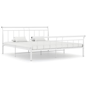 White metal bed frame 180x200 cm by vidaXL, Beds and slatted bases - Ref: Foro24-325046, Price: 124,48 €, Discount: %