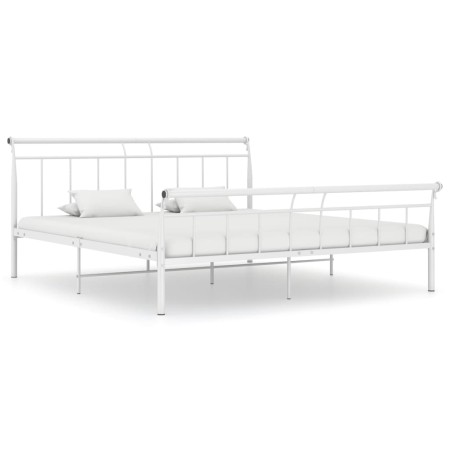 Bettgestell aus weißem Metall, 180 x 200 cm von vidaXL, Betten und Lattenroste - Ref: Foro24-325046, Preis: 124,48 €, Rabatt: %