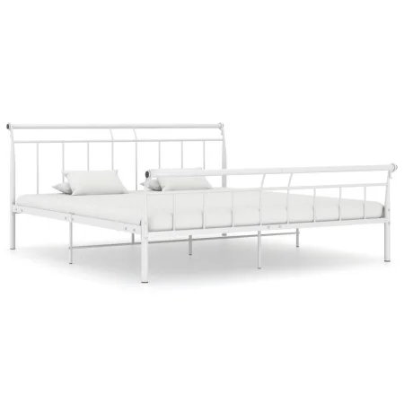 White metal bed frame 180x200 cm by vidaXL, Beds and slatted bases - Ref: Foro24-325046, Price: 123,37 €, Discount: %