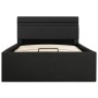 Cama canapé hidráulica almacenaje LED tela gris oscuro 90x200cm