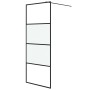 Mampara de ducha vidrio ESG semiesmerilado negro 80x195 cm