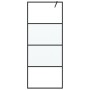 Mampara de ducha vidrio ESG semiesmerilado negro 80x195 cm