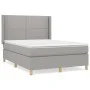 Box spring bed with light gray fabric mattress 140x200 cm by vidaXL, Beds and slatted bases - Ref: Foro24-3131913, Price: 476...