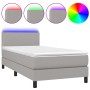 Boxspringbett mit Stoffmatratze und hellgrauer LED 90x190 cm von vidaXL, Betten und Lattenroste - Ref: Foro24-3132957, Preis:...
