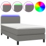 Box spring bed with mattress and LED dark gray fabric 80x200 cm by vidaXL, Beds and slatted bases - Ref: Foro24-3132950, Pric...