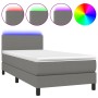 Boxspringbett mit Matratze und dunkelgrauem LED-Stoff 90x190 cm von vidaXL, Betten und Lattenroste - Ref: Foro24-3132958, Pre...