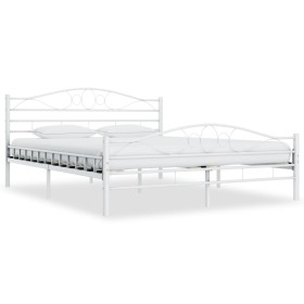 White metal bed frame 140x200 cm by vidaXL, Beds and slatted bases - Ref: Foro24-285303, Price: 134,50 €, Discount: %