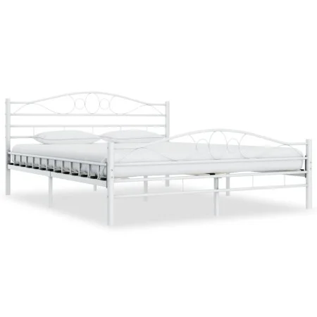 White metal bed frame 140x200 cm by vidaXL, Beds and slatted bases - Ref: Foro24-285303, Price: 133,20 €, Discount: %