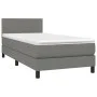 Box spring bed with mattress and LED dark gray fabric 90x200 cm by vidaXL, Beds and slatted bases - Ref: Foro24-3132966, Pric...