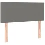 Box spring bed with mattress and LED dark gray fabric 90x200 cm by vidaXL, Beds and slatted bases - Ref: Foro24-3132966, Pric...