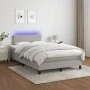 Cama box spring con colchón tela y LED gris claro 120x200 cm de vidaXL, Camas y somieres - Ref: Foro24-3132981, Precio: 369,2...