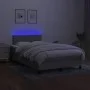 Box spring bed with fabric mattress and light gray LED 120x200 cm by vidaXL, Beds and slatted bases - Ref: Foro24-3132981, Pr...