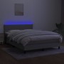 Cama box spring con colchón tela y LED gris claro 140x200 cm de vidaXL, Camas y somieres - Ref: Foro24-3132997, Precio: 432,7...