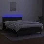 Box spring bed with mattress and LED black fabric 140x190 cm by vidaXL, Beds and slatted bases - Ref: Foro24-3132991, Price: ...