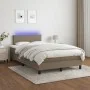 Cama box spring con colchón LED tela gris taupe 120x200 cm de vidaXL, Camas y somieres - Ref: Foro24-3132985, Precio: 350,48 ...