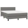 Box spring bed with mattress and LED dark gray fabric 140x200 cm by vidaXL, Beds and slatted bases - Ref: Foro24-3132998, Pri...