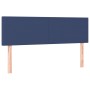 Cama box spring con colchón y LED tela azul 140x200 cm