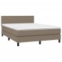 Cama box spring con colchón LED tela gris taupe 140x200 cm de vidaXL, Camas y somieres - Ref: Foro24-3133001, Precio: 456,96 ...