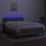 Cama box spring con colchón LED tela gris taupe 140x200 cm de vidaXL, Camas y somieres - Ref: Foro24-3133001, Precio: 456,96 ...