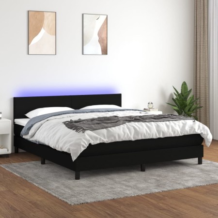 Boxspringbett mit LED-Matratze Stoff schwarz 180x200 cm von vidaXL, Betten und Lattenroste - Ref: Foro24-3133015, Preis: 574,...