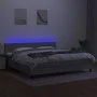 Box spring bed with fabric mattress and light gray LED 200x200 cm by vidaXL, Beds and slatted bases - Ref: Foro24-3133021, Pr...