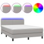 Boxspringbett mit Stoffmatratze und hellgrauer LED 140x190 cm von vidaXL, Betten und Lattenroste - Ref: Foro24-3132989, Preis...
