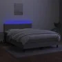 Box spring bed with fabric mattress and light gray LED 140x190 cm by vidaXL, Beds and slatted bases - Ref: Foro24-3132989, Pr...