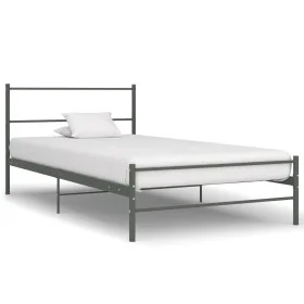 Graues Metallbettgestell 90x200 cm von vidaXL, Betten und Lattenroste - Ref: Foro24-286493, Preis: 73,17 €, Rabatt: %