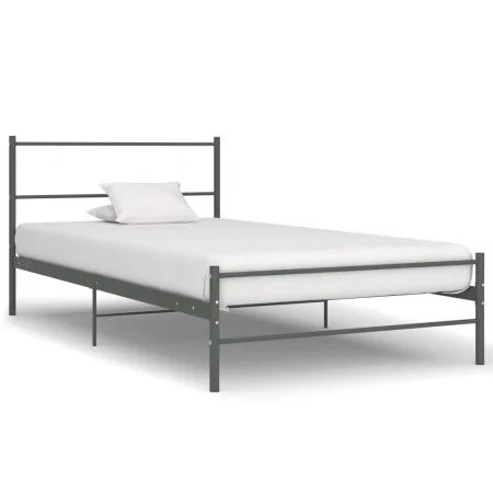 Graues Metallbettgestell 90x200 cm von vidaXL, Betten und Lattenroste - Ref: Foro24-286493, Preis: 73,10 €, Rabatt: %