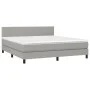 Box spring bed with fabric mattress and light gray LED 160x200 cm by vidaXL, Beds and slatted bases - Ref: Foro24-3133005, Pr...