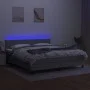 Box spring bed with fabric mattress and light gray LED 160x200 cm by vidaXL, Beds and slatted bases - Ref: Foro24-3133005, Pr...