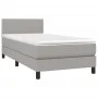 Box spring bed mattress and LED lights light gray fabric 80x200 cm by vidaXL, Beds and slatted bases - Ref: Foro24-3133029, P...