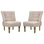 Französische Stil Sessel 2 Einheiten cremefarbener Stoff von vidaXL, Sessel - Ref: Foro24-240288, Preis: 255,59 €, Rabatt: %