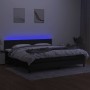 Box spring bed with LED mattress black fabric 200x200 cm by vidaXL, Beds and slatted bases - Ref: Foro24-3133023, Price: 573,...
