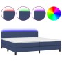Box spring bed with mattress and LED blue fabric 200x200 cm by vidaXL, Beds and slatted bases - Ref: Foro24-3133027, Price: 5...