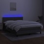 Cama box spring colchón y luces LED tela gris oscuro 140x190 cm de vidaXL, Camas y somieres - Ref: Foro24-3133070, Precio: 45...
