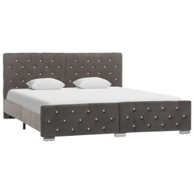 Estructura de cama de terciopelo gris 160x200 cm de vidaXL, Camas y somieres - Ref: Foro24-286833, Precio: 379,60 €, Descuent...