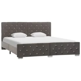 Estructura de cama de terciopelo gris 160x200 cm de vidaXL, Camas y somieres - Ref: Foro24-286833, Precio: 364,08 €, Descuent...