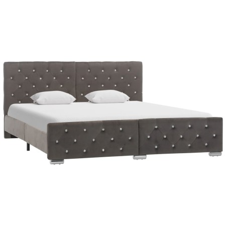 Gray velvet bed frame 160x200 cm by vidaXL, Beds and slatted bases - Ref: Foro24-286833, Price: 379,60 €, Discount: %