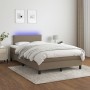 Boxspringbett mit Matratze und LED-Stoff in Taupegrau, 120 x 200 cm von vidaXL, Betten und Lattenroste - Ref: Foro24-3133065,...