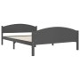 Estructura de cama madera maciza de pino gris oscuro 140x200 cm de vidaXL, Camas y somieres - Ref: Foro24-322049, Precio: 104...