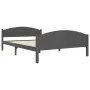 Estructura de cama madera maciza de pino gris oscuro 140x200 cm de vidaXL, Camas y somieres - Ref: Foro24-322049, Precio: 104...