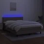 Box spring bed with mattress and LED lights taupe gray fabric 140x200 cm by vidaXL, Beds and slatted bases - Ref: Foro24-3133...