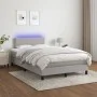 Box spring bed with fabric mattress and light gray LED 120x200 cm by vidaXL, Beds and slatted bases - Ref: Foro24-3133061, Pr...